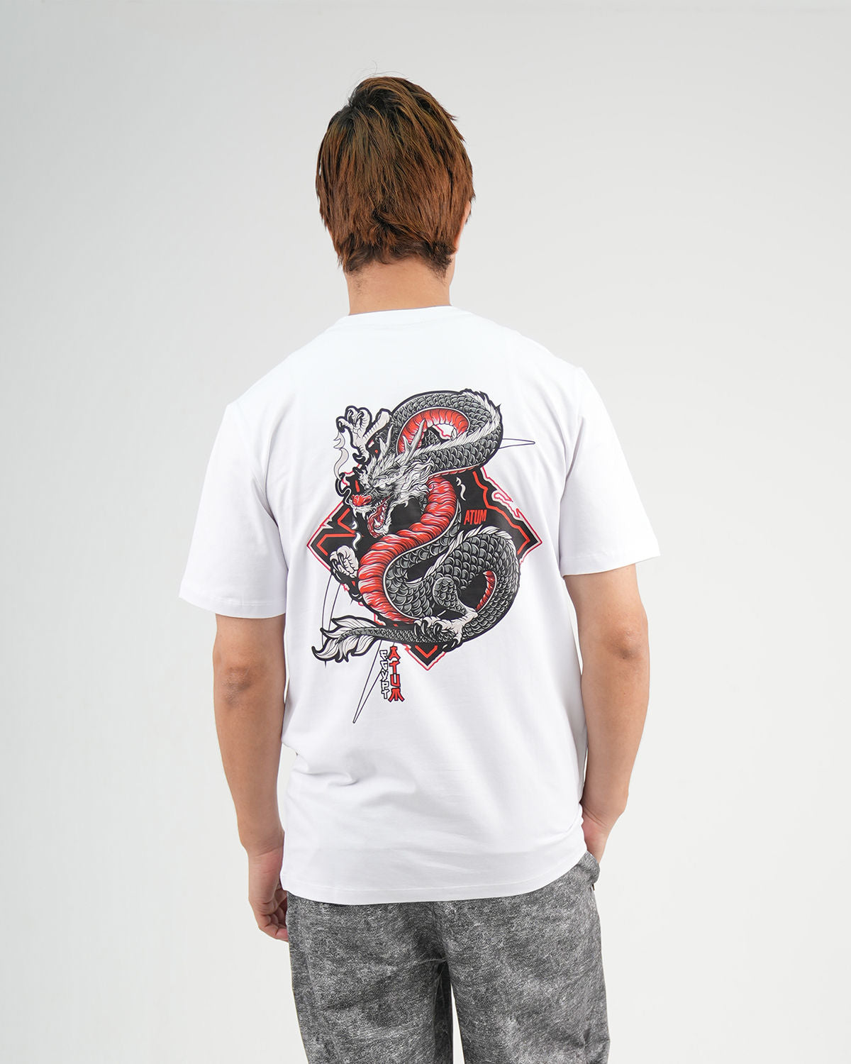 Cobra Strike Graphic Men's Tee - White with red cobra print