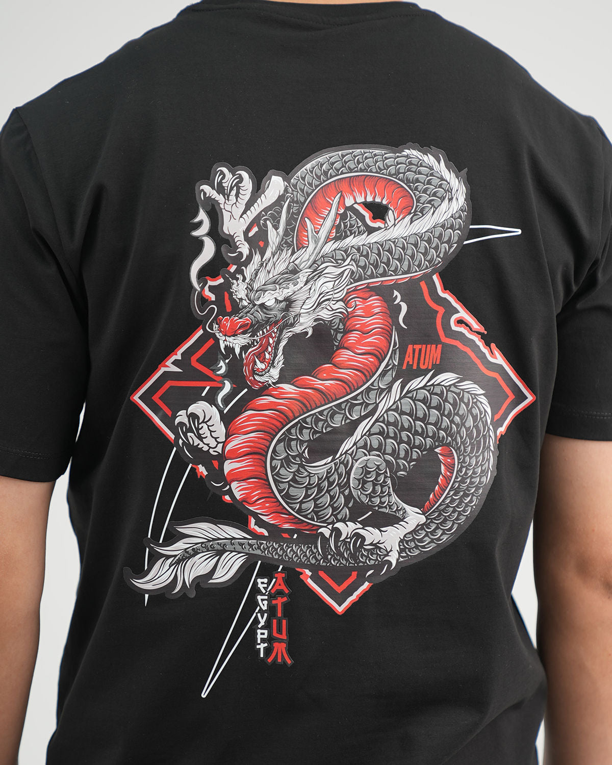 Cobra Strike Graphic Men's Tee - Black with red cobra print