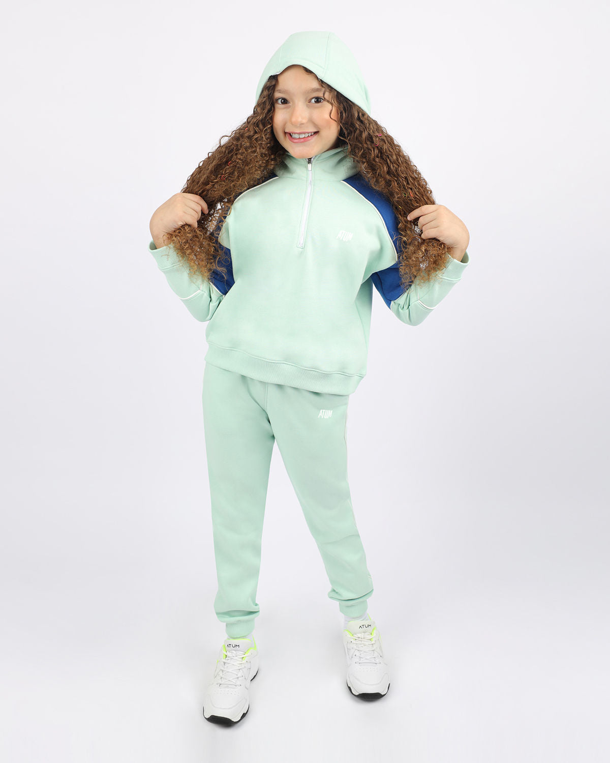 Atum Girl's Quarter Zip Hoodie