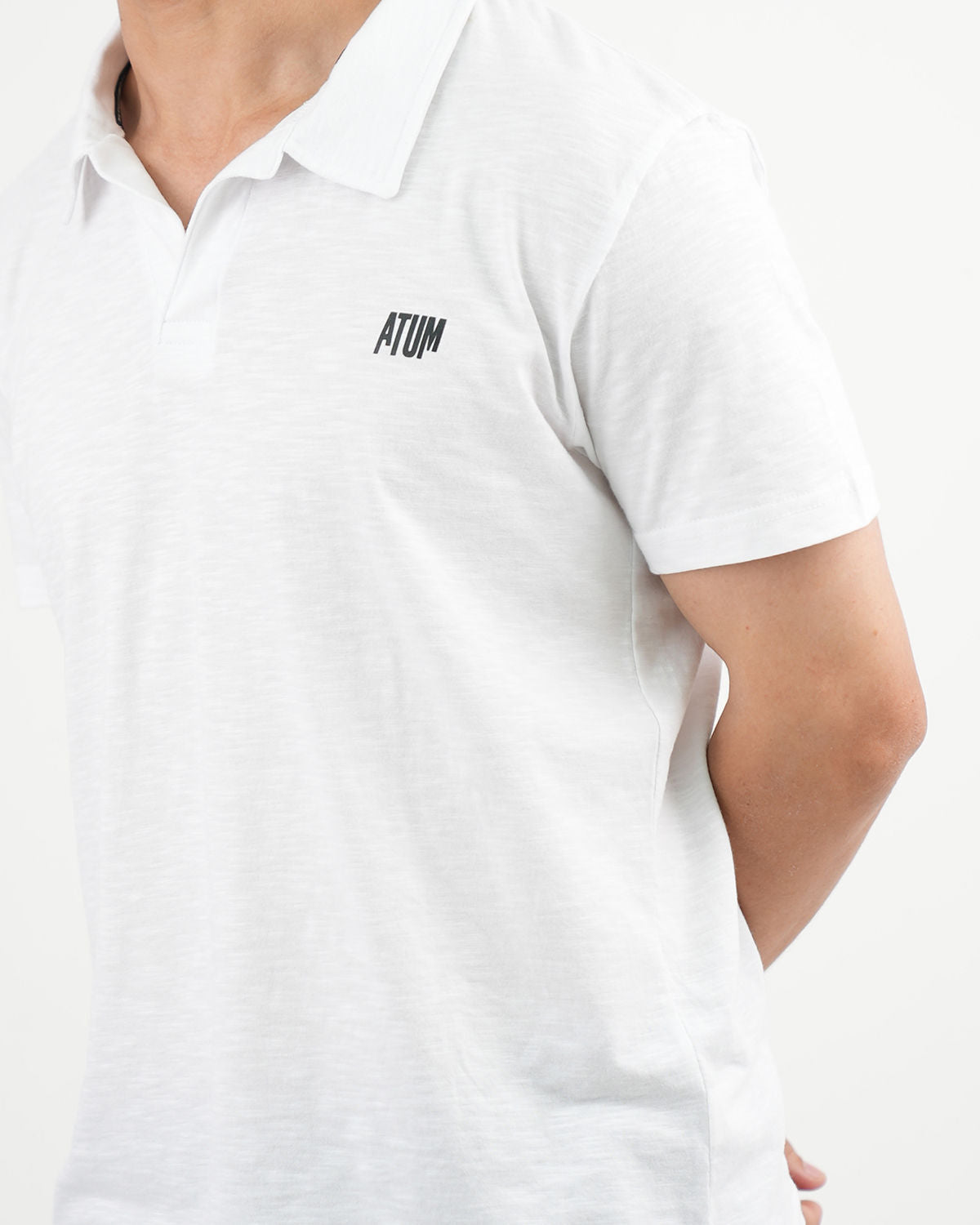 Comfort Slub Men's Polo T-Shirt - White - atum's logo