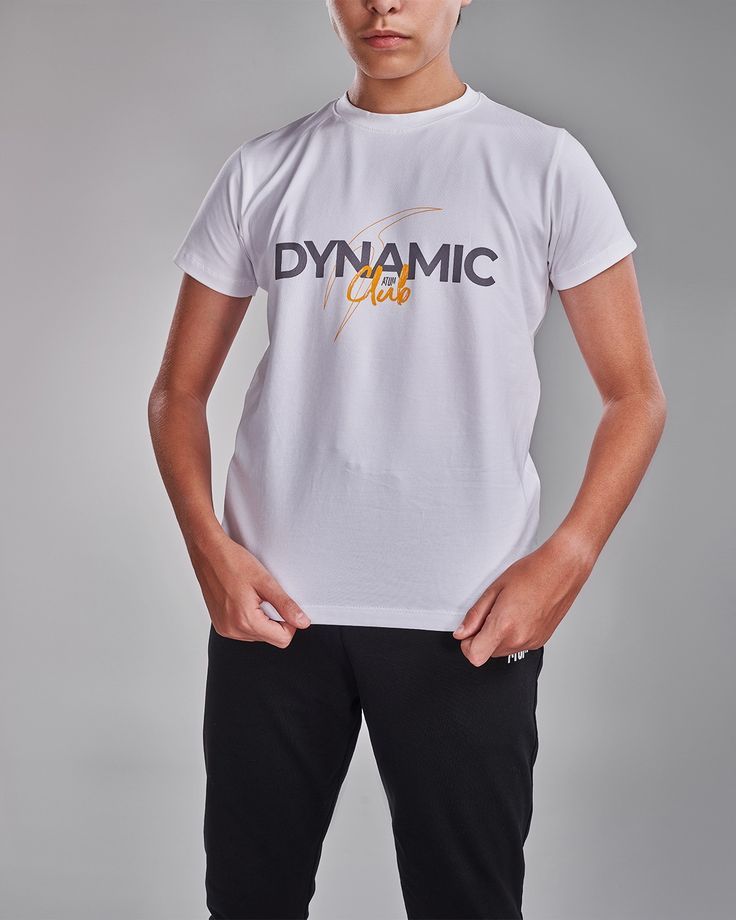 Photo by 𝗔𝗧𝗨𝗠 SPORTSWEAR ® on May 22, 2022. May be an image of 1 boy wears a white t-shirt with a text ''Dynamic club".