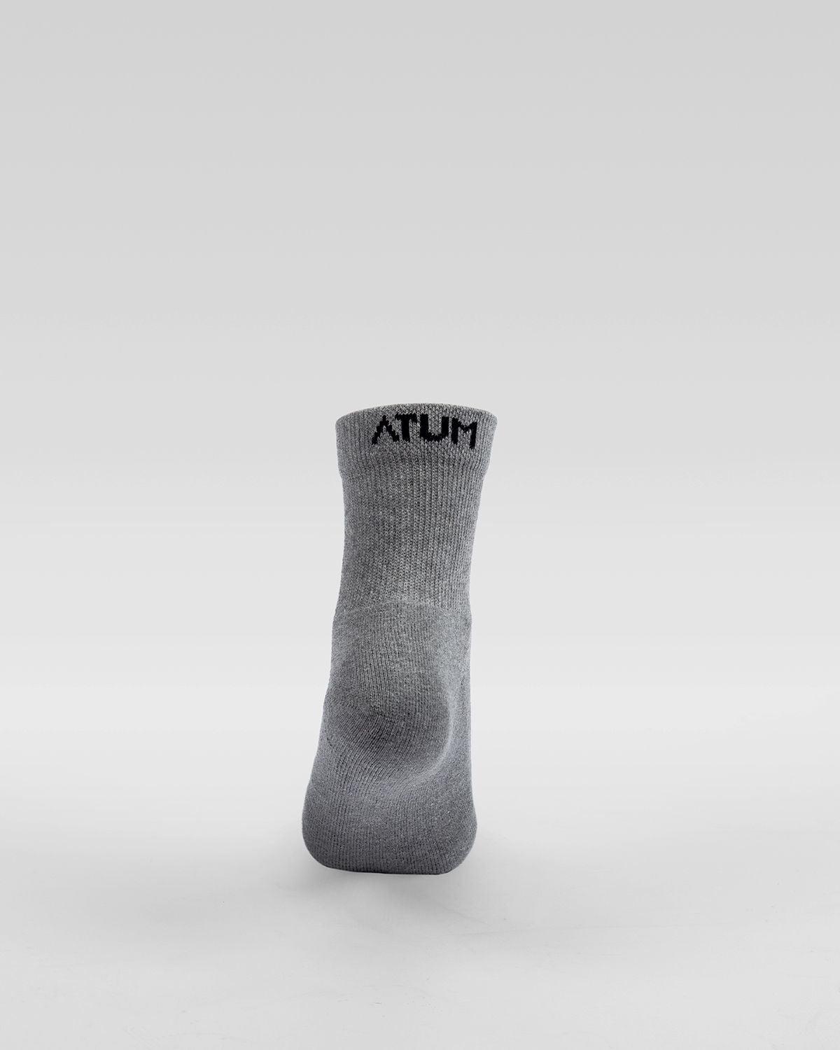 ATUM| Kids Mid-Crew Socks - Pack of 3 - gray