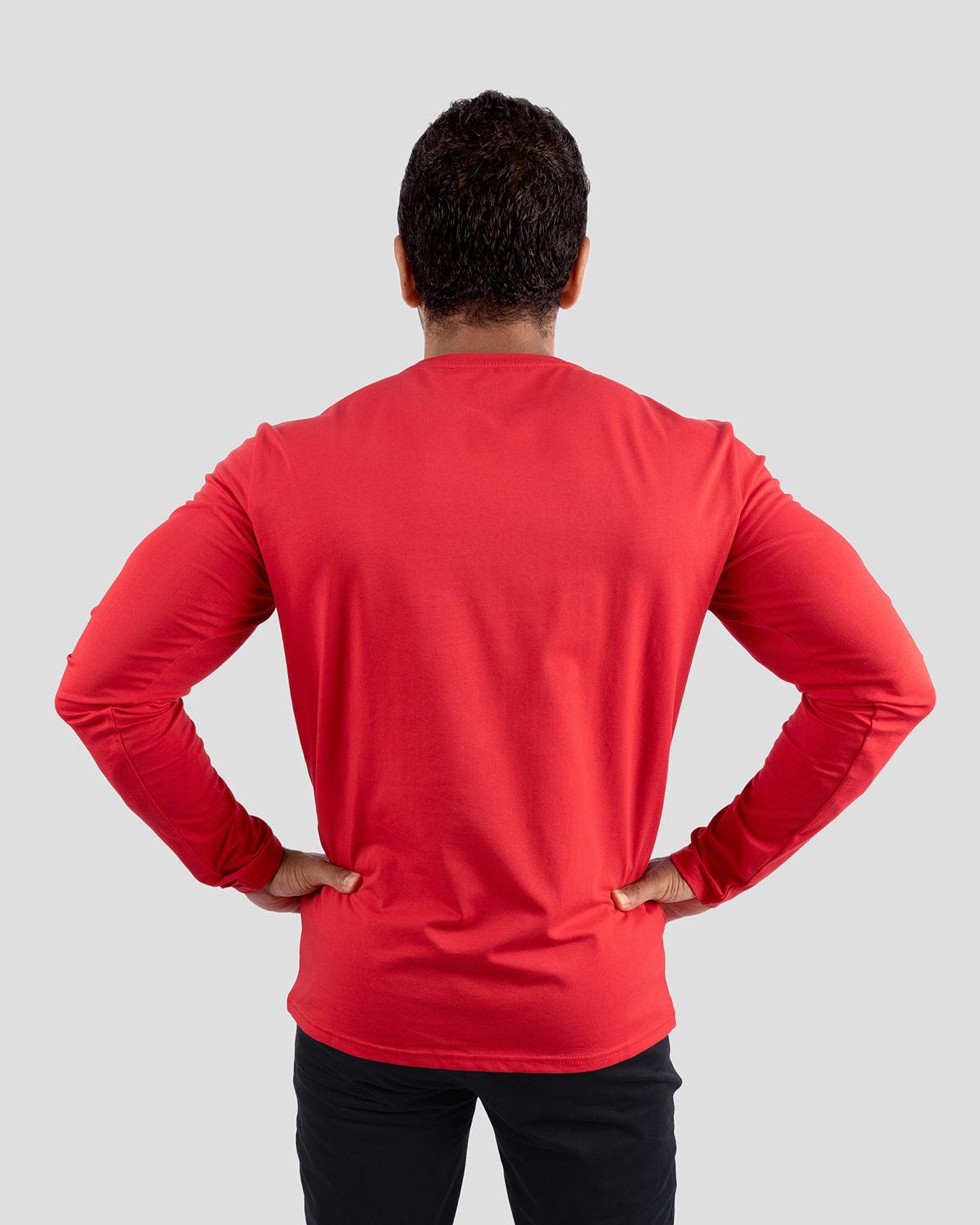 Photo by ð—”ð—§ð—¨ð— SPORTSWEAR Â® on December 20, 2022. May be an image of 1 men wear printed red t-shirt.
