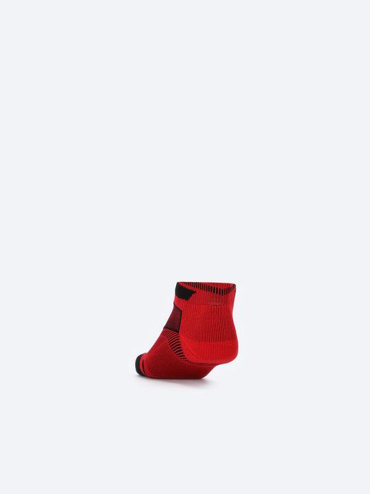 Photo by 𝗔𝗧𝗨𝗠 SPORTSWEAR ® on December 26, 2022. May be of red/black low-cut kid's socks with atum logo