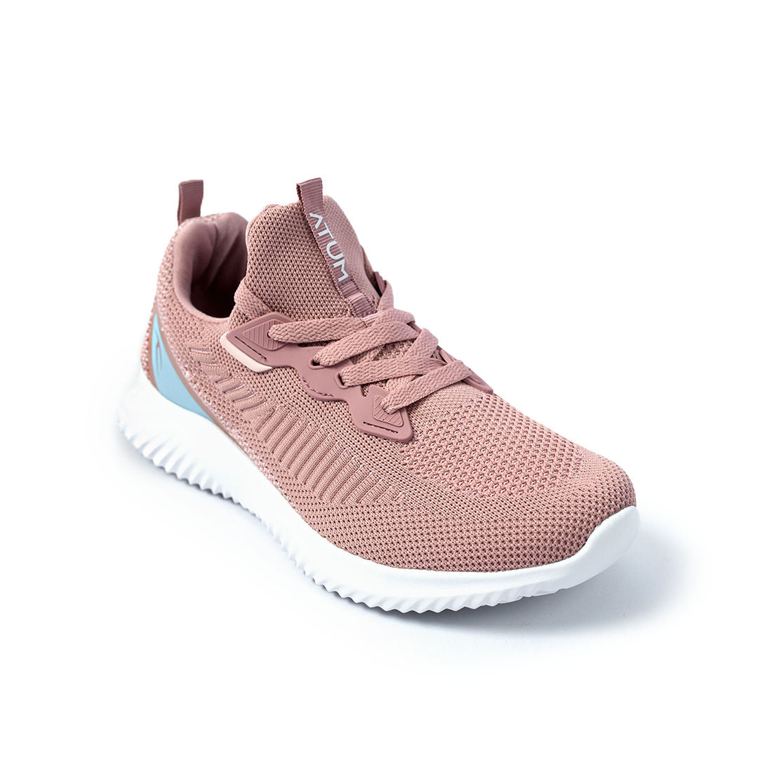 Photo by 𝗔𝗧𝗨𝗠 SPORTSWEAR ® on December 26, 2022. May be a rose women's ultrafly training shoes with atum logo.